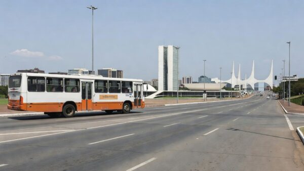 Ônibus do transporte público em Brasília representando Tarifa Zero Estudantil no DF