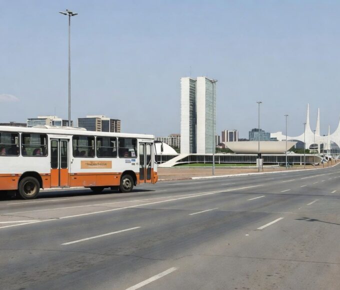 Ônibus do transporte público em Brasília representando Tarifa Zero Estudantil no DF