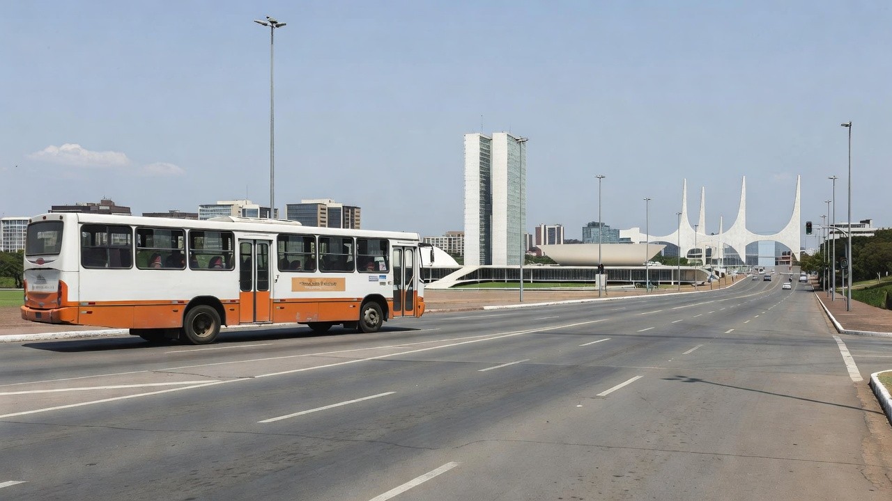 Ônibus do transporte público em Brasília representando Tarifa Zero Estudantil no DF