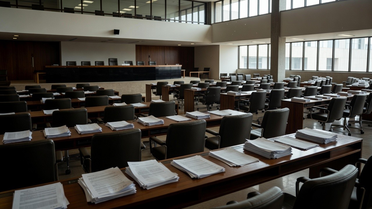 Plenário da CLDF com documentos de proposições legislativas