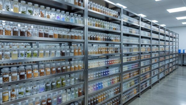 Banco genético da Embrapa com amostras de material genético vegetal