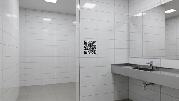 QR Code em banheiro público do Distrito Federal para ajudar vítimas de violência doméstica