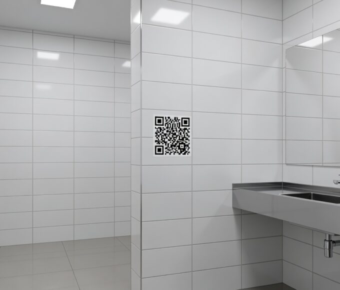 QR Code em banheiro público do Distrito Federal para ajudar vítimas de violência doméstica