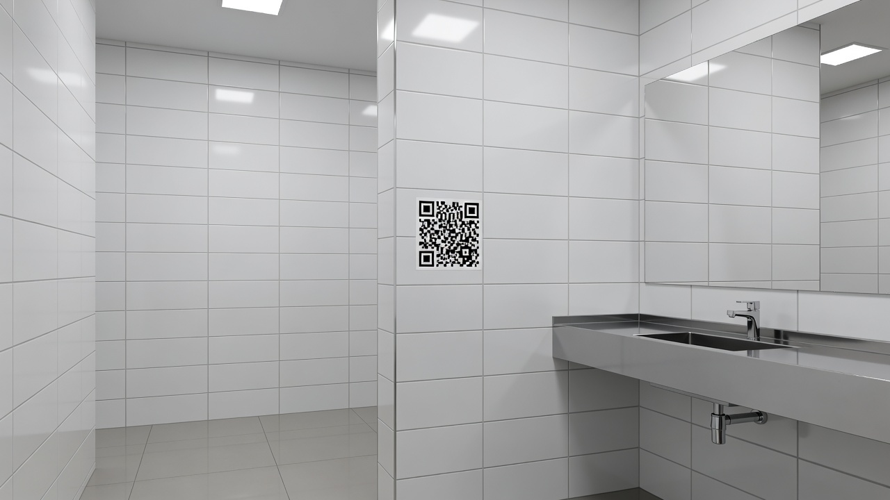 QR Code em banheiro público do Distrito Federal para ajudar vítimas de violência doméstica
