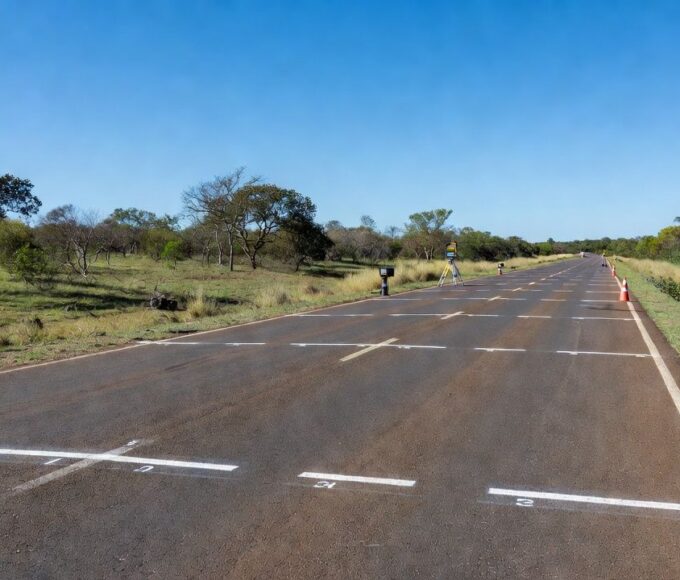 Estrada Parque Guará com inspeção de qualidade do asfalto em Brasília