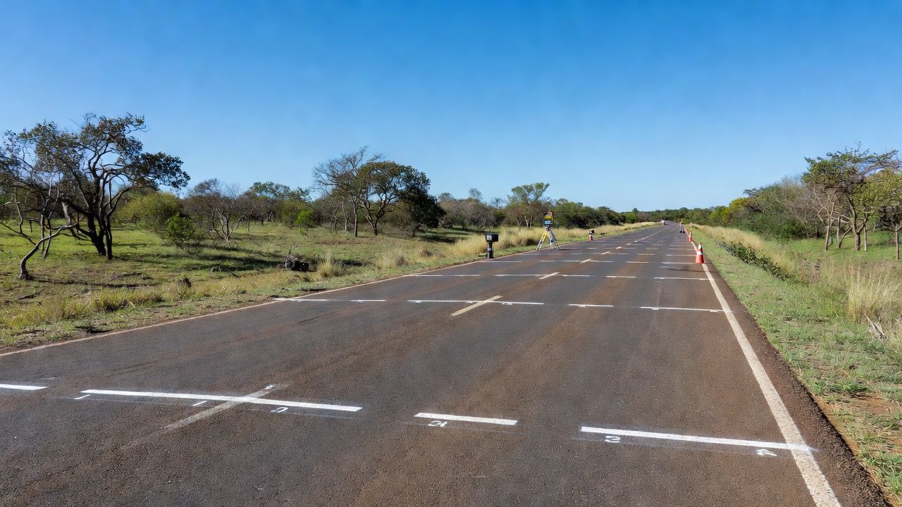 Estrada Parque Guará com inspeção de qualidade do asfalto em Brasília