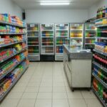 Interior de loja de conveniência em Goiás após incidente com policial militar