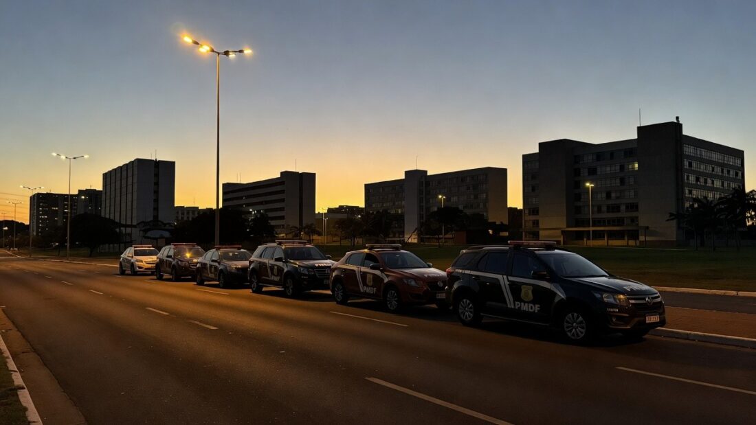 Viaturas da PMDF em operação em Brasília contra roubo e tráfico