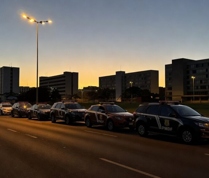 Viaturas da PMDF em operação em Brasília contra roubo e tráfico