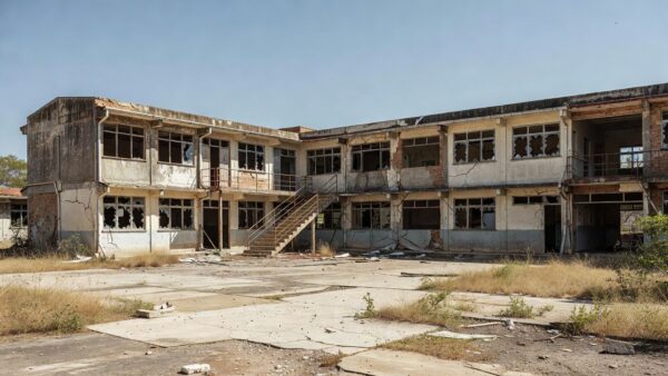 Escola pública em Brasília com infraestrutura precária e degradada