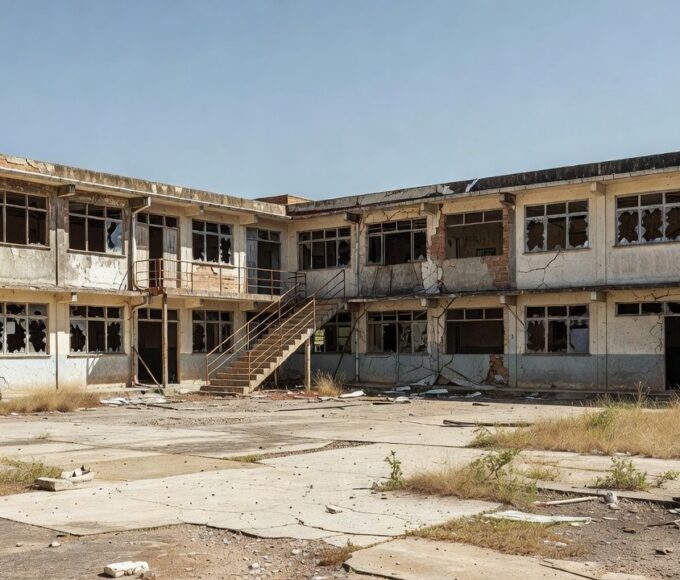 Escola pública em Brasília com infraestrutura precária e degradada