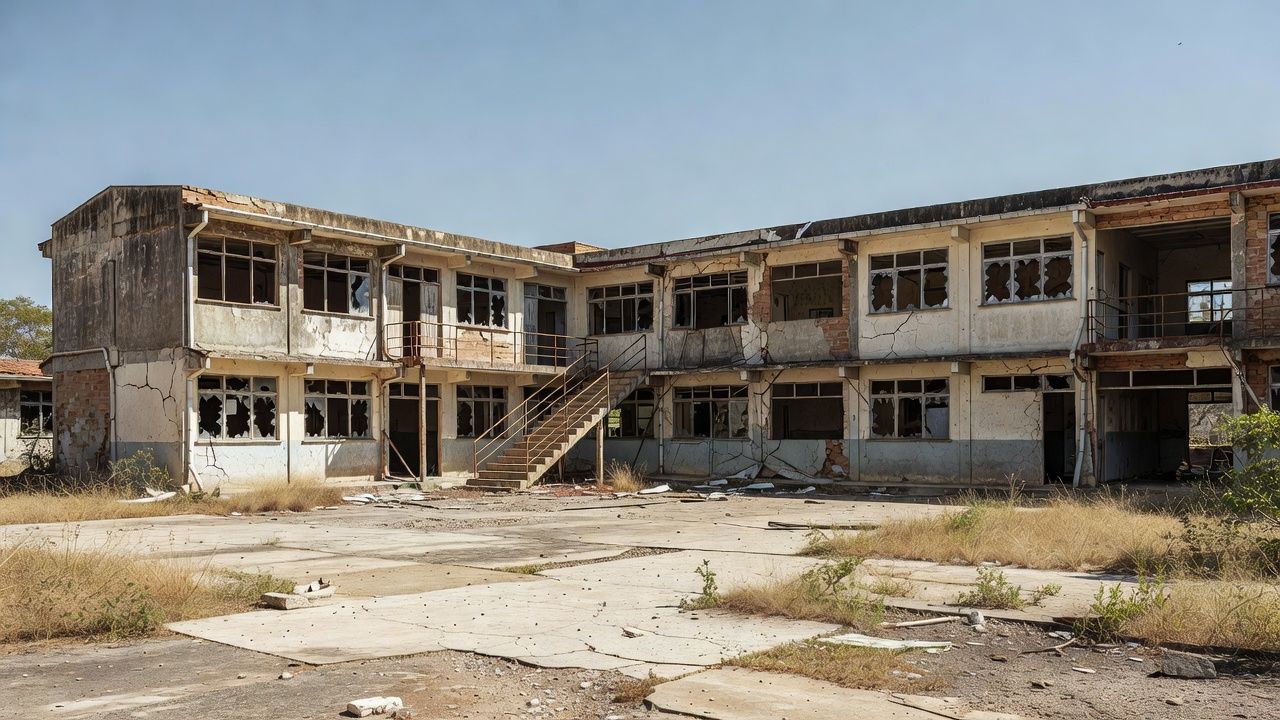 Escola pública em Brasília com infraestrutura precária e degradada