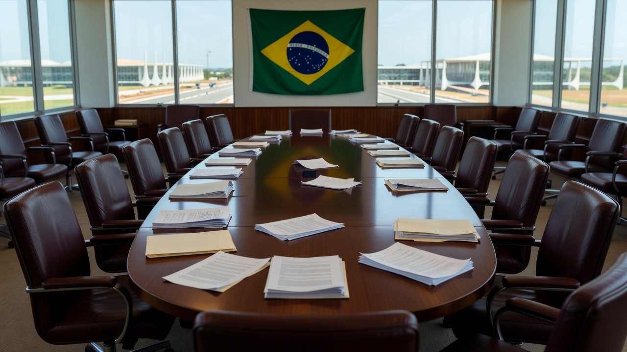 Sala de reuniões vazia no Congresso Nacional após encontro sobre reeleição