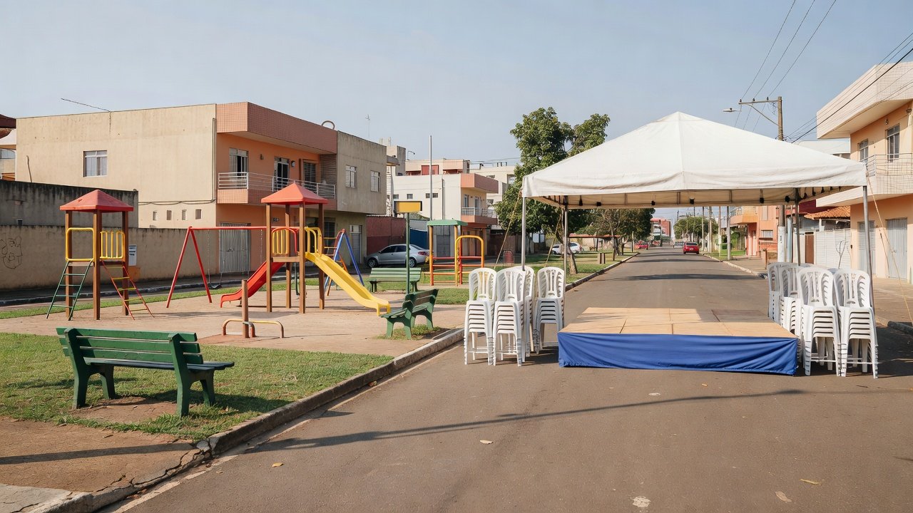 Rua de lazer no Guará II em Brasília preparada para edição especial de férias