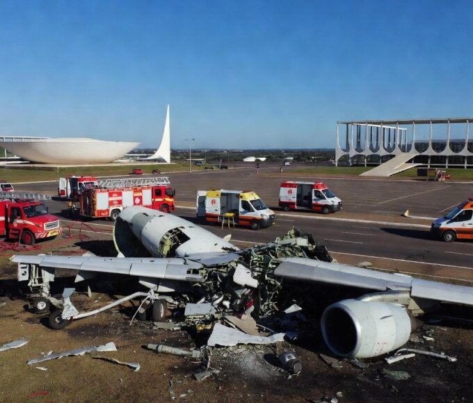 Simulado de queda de avião no centro de Brasília pelo GDF