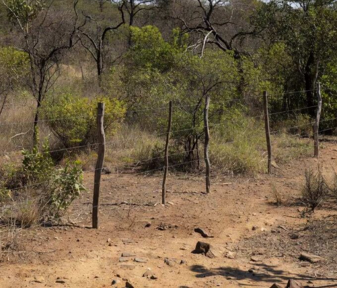 Cerca elétrica improvisada em área rural do Paranoá, Brasília