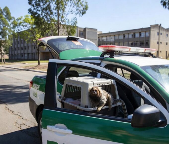 PMDF resgata sagui ferido no Núcleo Bandeirante para tratamento veterinário