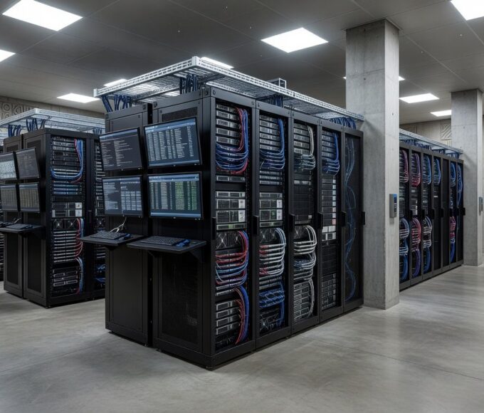 Centro de dados governamental brasileiro com servidores e equipamentos de tecnologia
