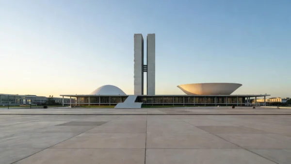 Vista da Esplanada dos Ministérios em Brasília, patrimônio arquitetônico da capital