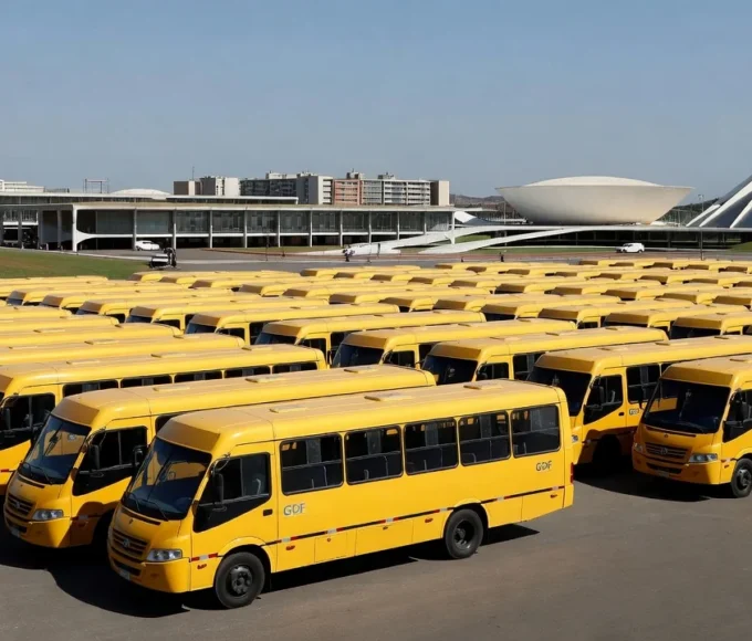 Ônibus escolares do GDF em Brasília relacionados a denúncias de campanha