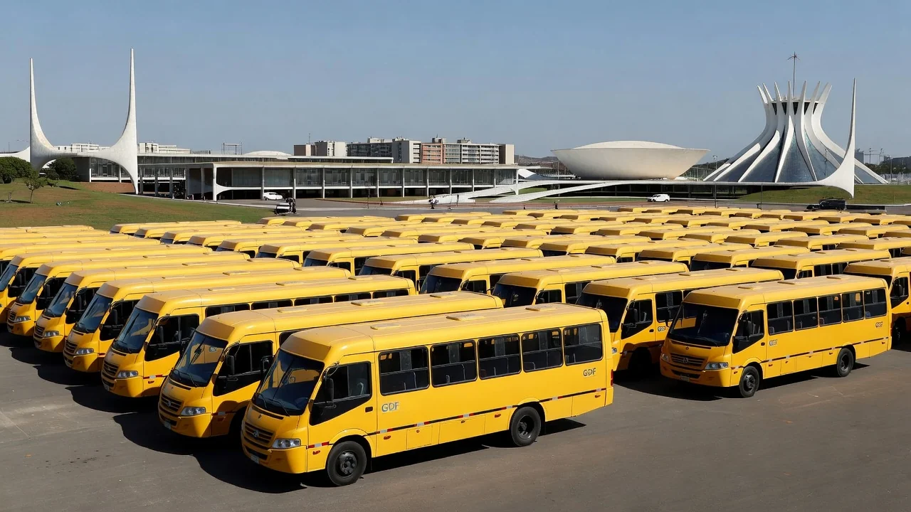 Ônibus escolares do GDF em Brasília relacionados a denúncias de campanha