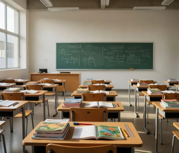 Sala de aula em escola pública do DF representando nomeação de professores