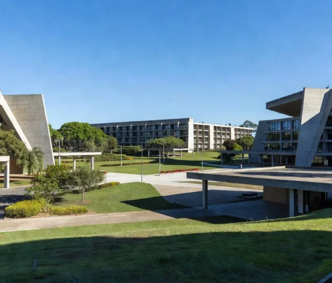 Campus da UnB em Brasília simbolizando compromisso com a democracia
