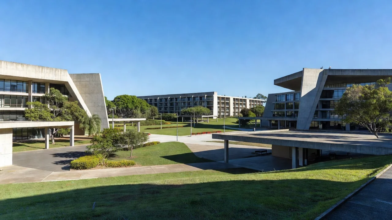 Campus da UnB em Brasília simbolizando compromisso com a democracia