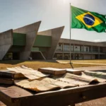 Colégio Militar de Brasília e elementos históricos simbolizando ouro na Olimpíada Nacional de História