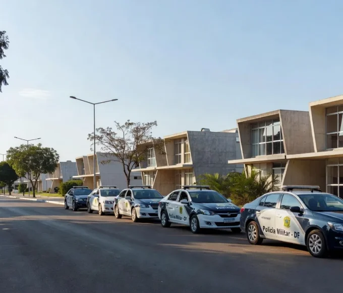 Viaturas da PMDF em bairro da Asa Norte em Brasília
