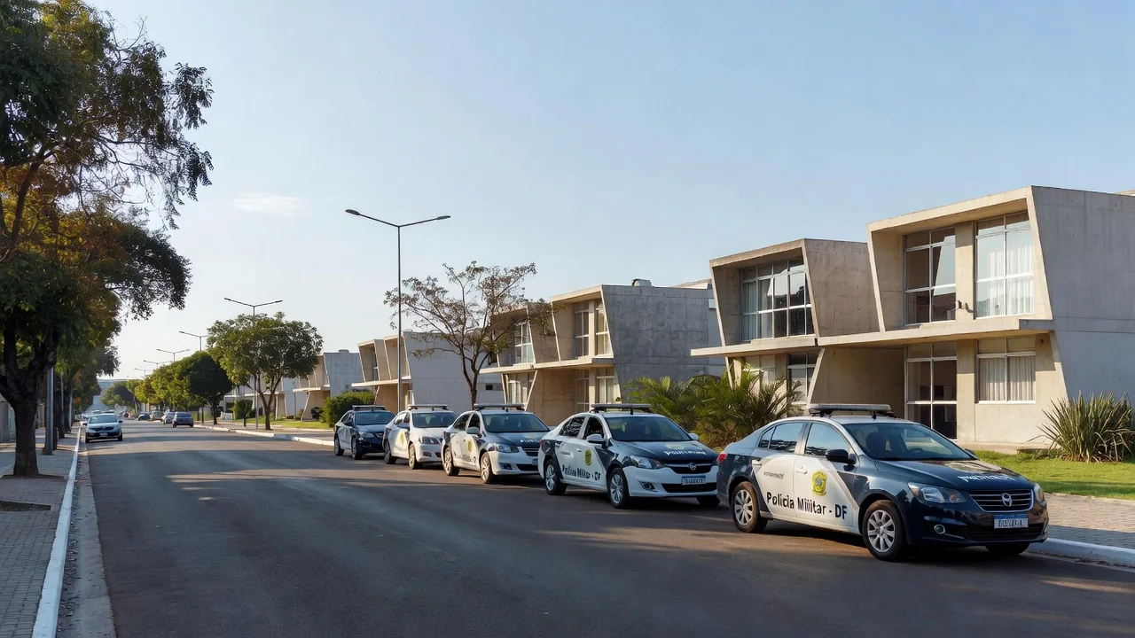 Viaturas da PMDF em bairro da Asa Norte em Brasília