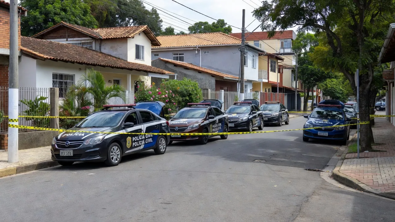 Viaturas da Polícia Civil em operação por homicídio em São Sebastião