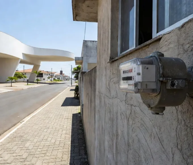 Hidrômetro de água em residência do DF para registro de leitura pela internet