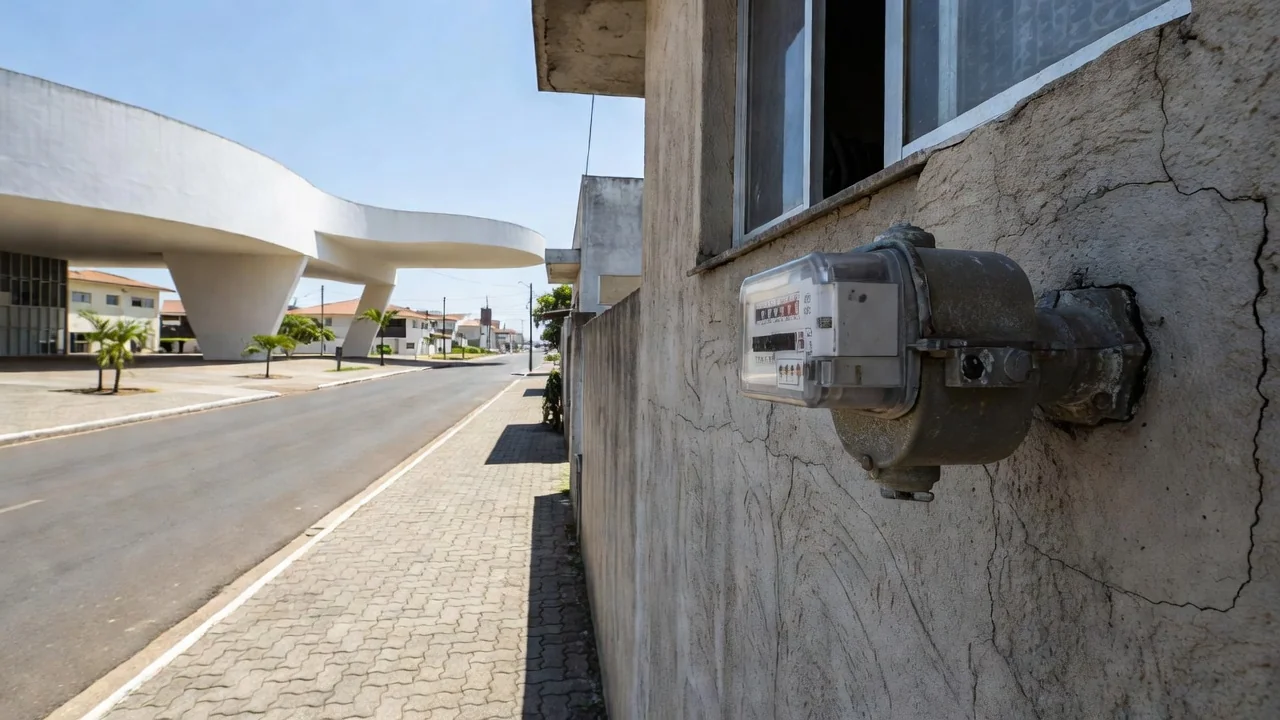 Hidrômetro de água em residência do DF para registro de leitura pela internet