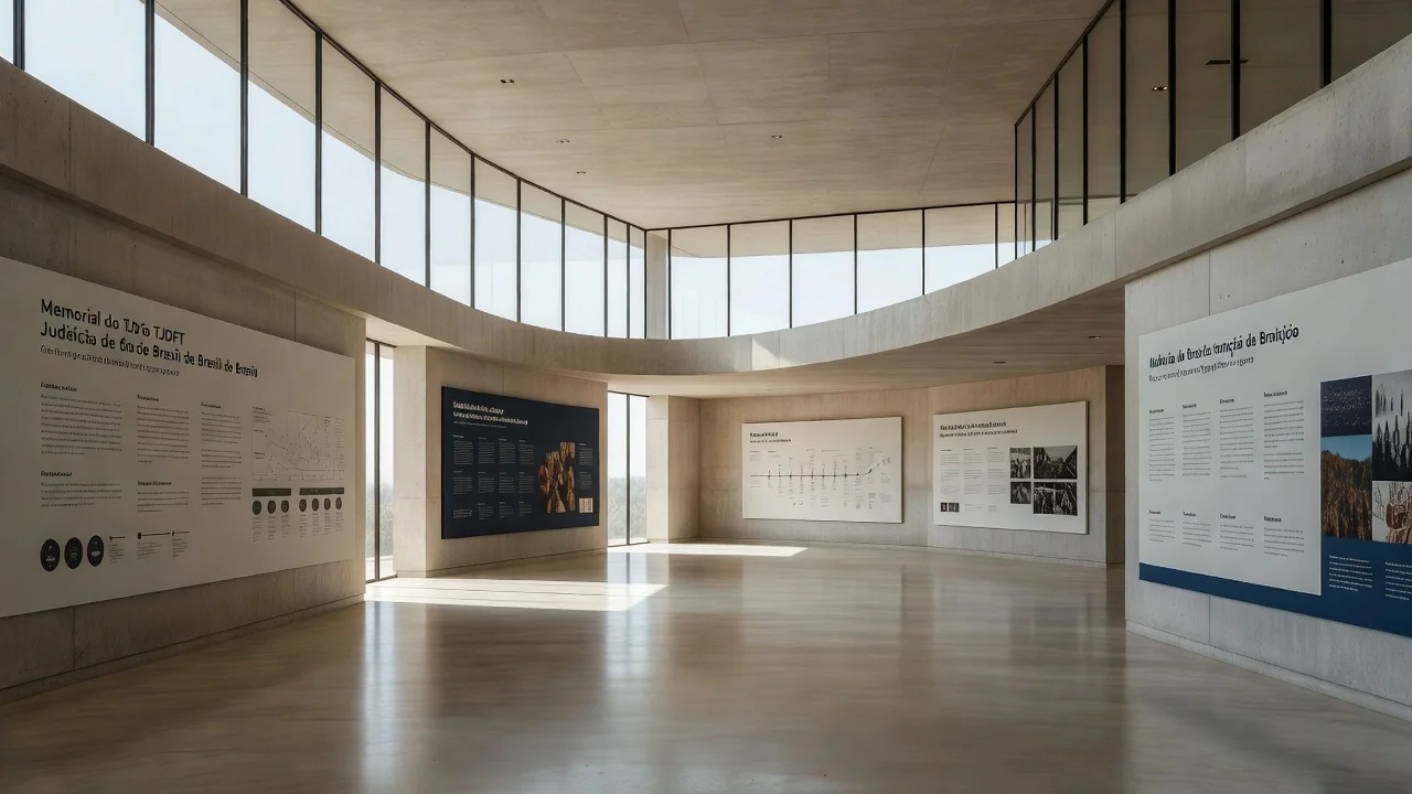 Interior do Memorial do TJDFT em Brasília, local visitado por alunos da Faculdade Sinergia