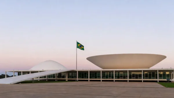 Palácio do Congresso Nacional em Brasília representando candidatura ao Senado pelo PT