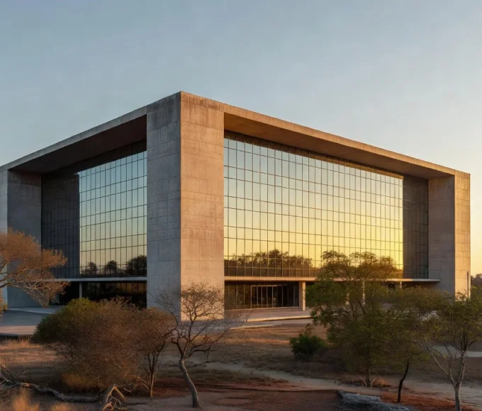 Prédio do Banco de Brasília em fotojornalismo realista sobre atraso financeiro do Governo do DF
