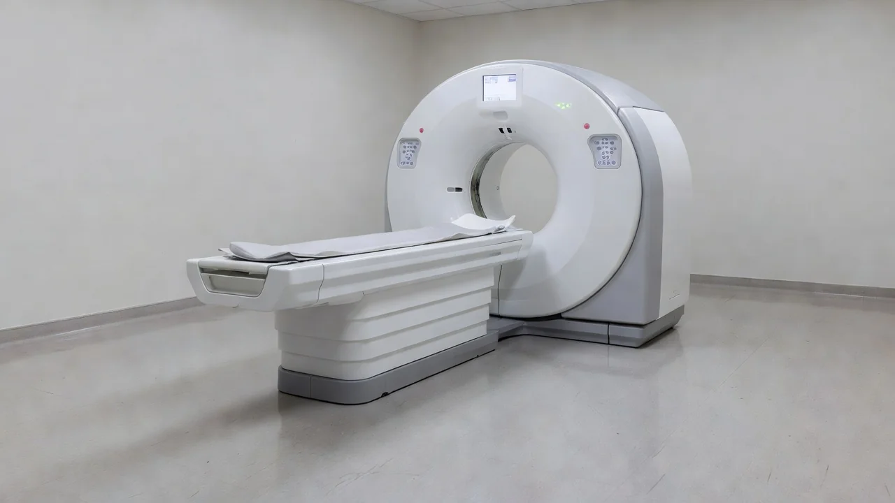 Equipamento PET-CT em sala de hospital no Distrito Federal