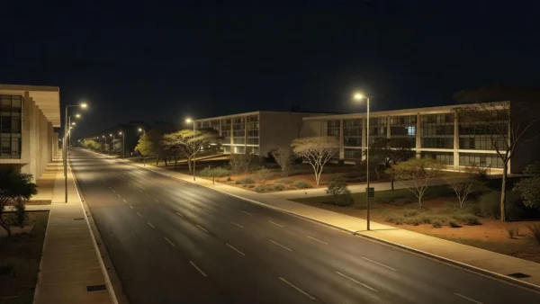 Rua vazia em Brasília, local de prisão por tentativa de homicídio.