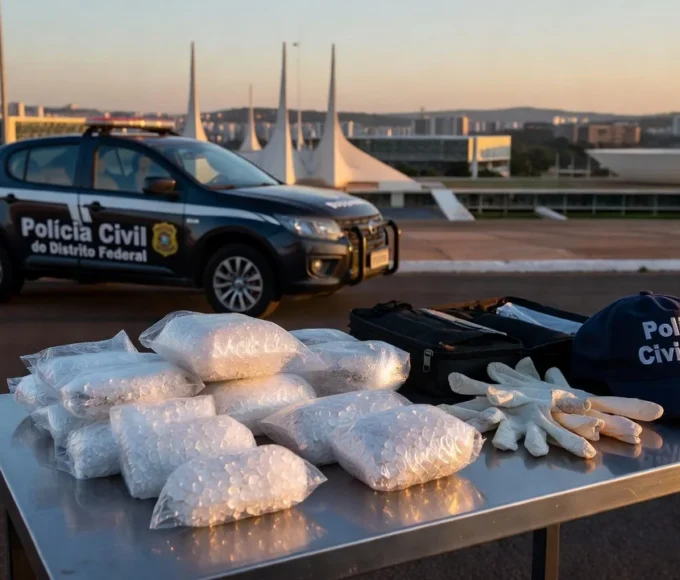 Apreensão de 19 kg de metanfetamina pela polícia em Brasília