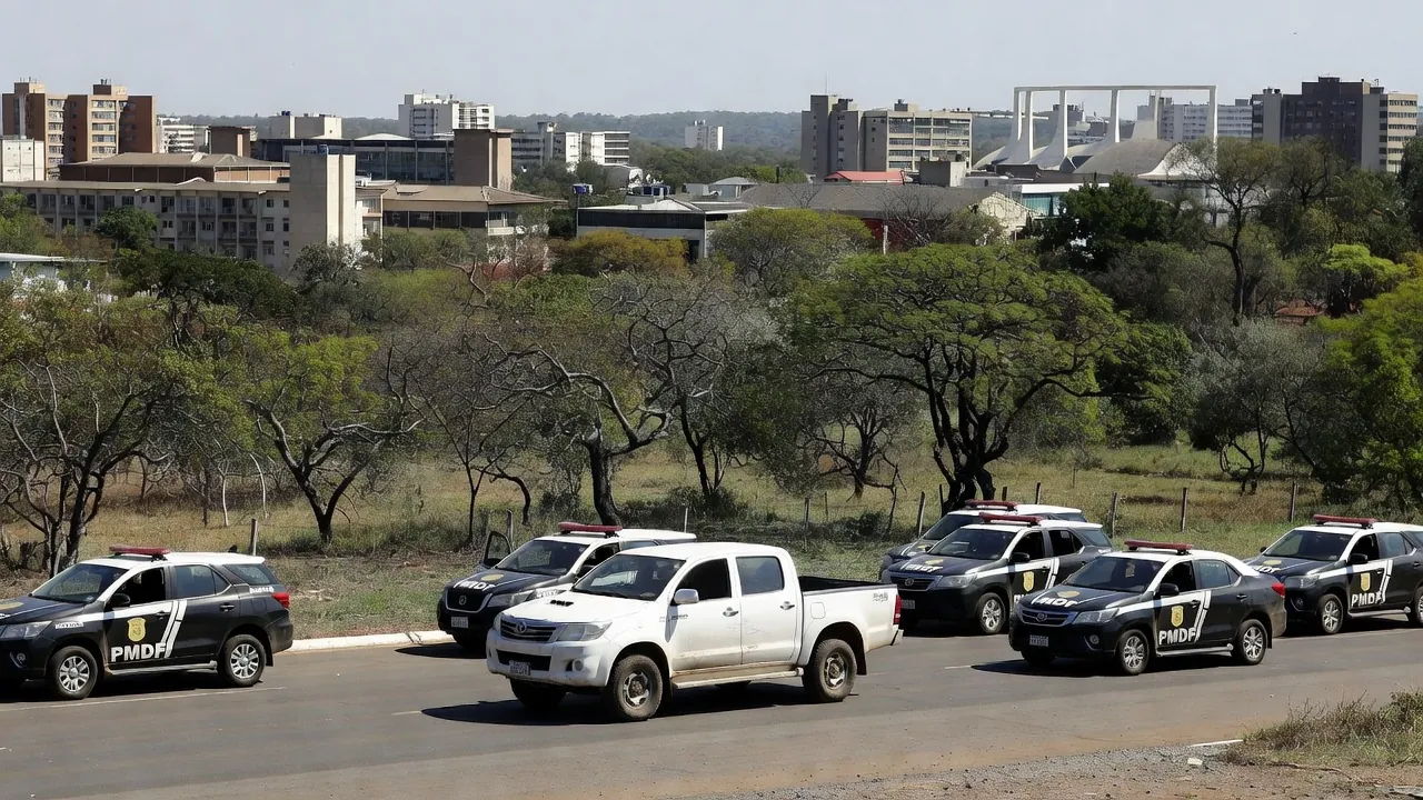 Viaturas da PM-DF recuperam Hilux furtada após perseguição no Park Way, em Brasília