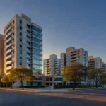 Edifícios residenciais no DF representando inadimplência de aluguel