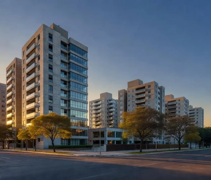 Edifícios residenciais no DF representando inadimplência de aluguel
