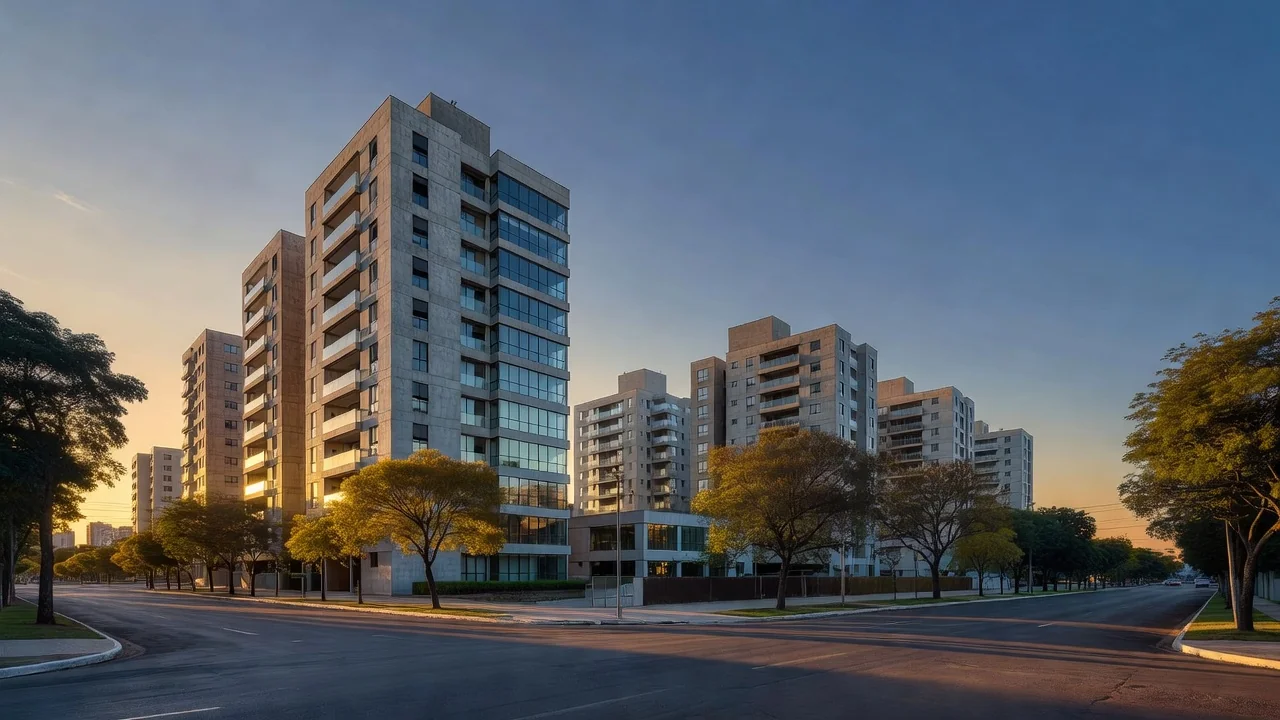 Edifícios residenciais no DF representando inadimplência de aluguel