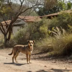 Cão em área residencial do Lago Norte durante campanha de vacinação contra raiva no DF
