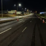 Rodovia EPTG no SIA, Brasília, com marcas de acidente