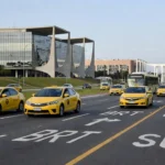 Táxis no corredor BRT Sul em Brasília