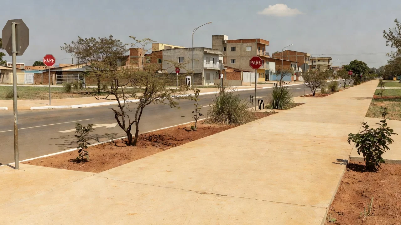 Ruas revitalizadas no Núcleo Bandeirante com foco em mobilidade urbana