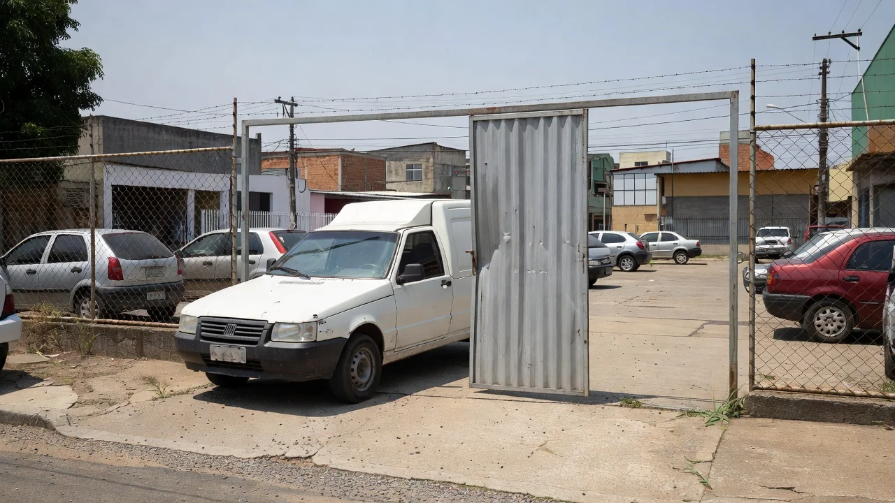 Fiat Fiorino furtada após invasão em pátio de loja em Ceilândia Norte