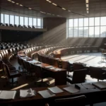 Cadeiras vazias na Câmara Legislativa do DF representando falha na fiscalização
